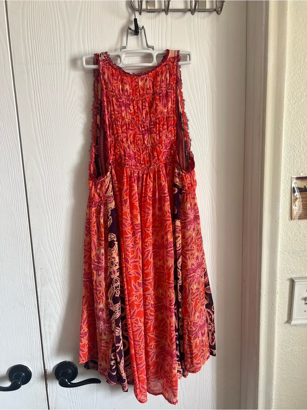 Free People Flowy Chiffon Floral Paisley Print Tunic Size XS Boho Lightweight - Picture 6 of 12
